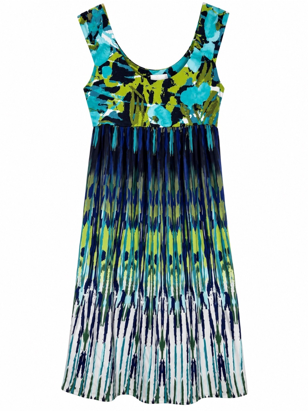 Morgan Size 4 Abstract Print Sleeveless Dress Blue Green Pockets